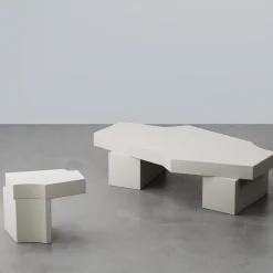 Hiri White Leather Coffee Table