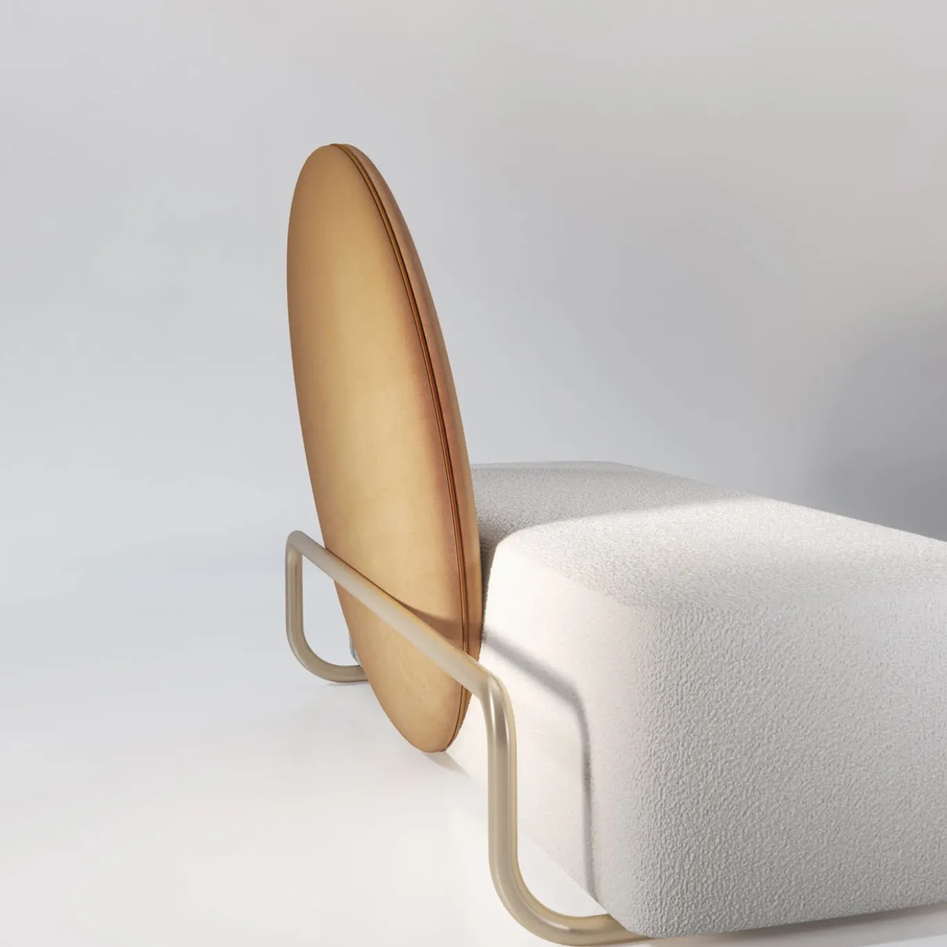 Horizon white textile and velvet sofa