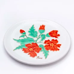 I Fiori Rosso Piatto Decorativo