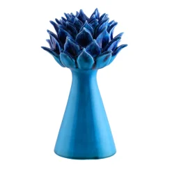 Il candeliere in ceramica turchese e blu La Cynaria