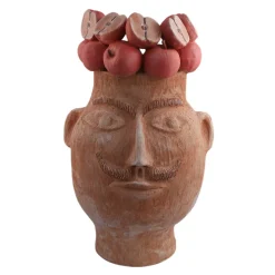 Il Moro Goloso con Mele Terracotta Figurative Vase