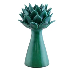 Il portacandele in ceramica verde Cynaria