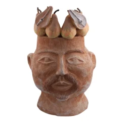 Il Re delle Pere Vaso Testa in Terracotta