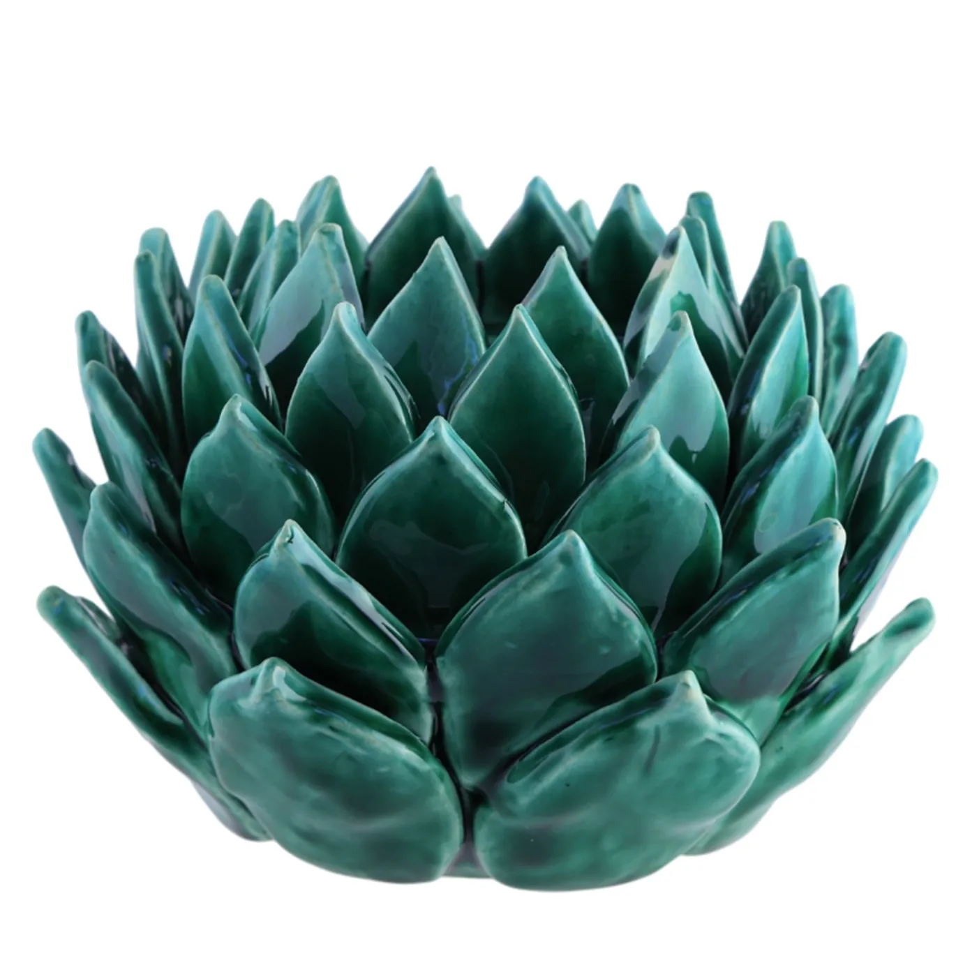 Il vaso in ceramica verde La Cynaria