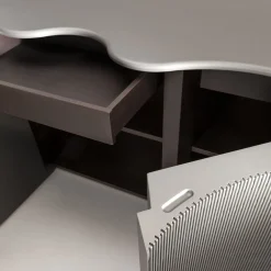 Infinity Credenza ondulata a 2 porte in Lacca 61 Stagno