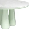 Isotopo L - Tavolo da pranzo rotondo in marmo bianco Pinta Verde