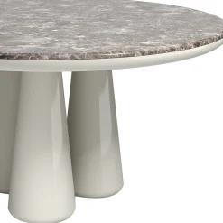 Isotopo L - Tavolo da pranzo rotondo in marmo grigio Billiemi