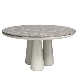 Isotopo L - Tavolo da pranzo rotondo in marmo grigio Billiemi