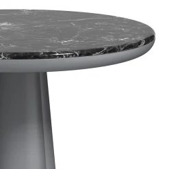Isotopo S - Tavolo da pranzo rotondo in marmo nero Marquinia