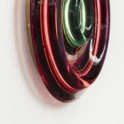 Joy Circle Lampada da parete in resina rossa e verde