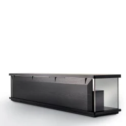 Kukei Credenza Simmetrica in Legno di Frassino e Pelle
