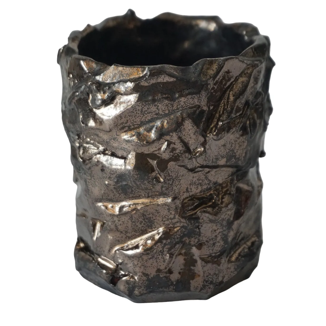 Kurinuki Vaso in Ceramica Bronzo #2