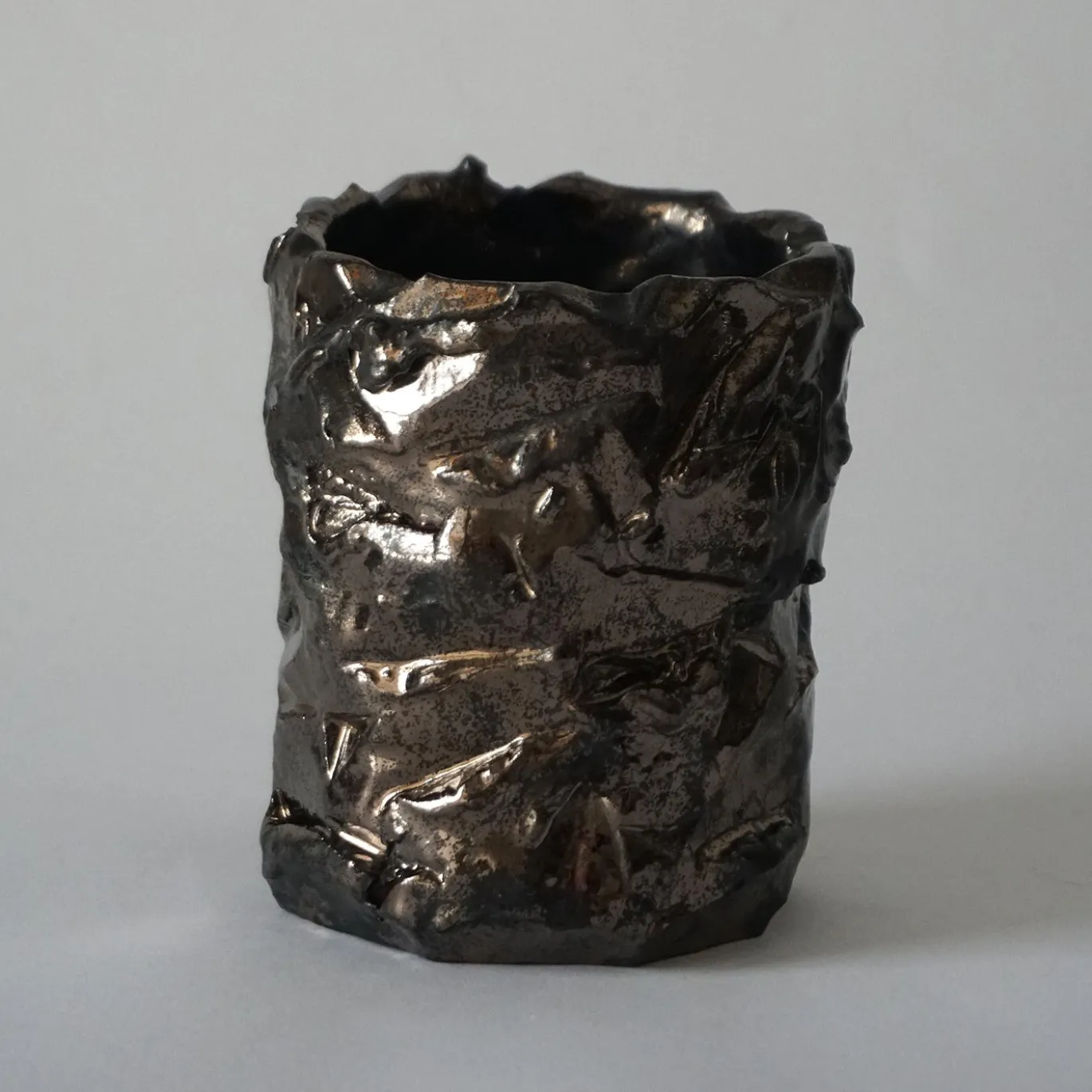 Kurinuki Vaso in Ceramica Bronzo #2