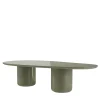 Laghi Ii Glossy Velvet Green Wood Dining Table