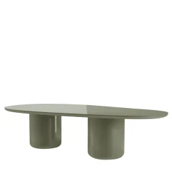 Laghi Ii Glossy Velvet Green Wood Dining Table