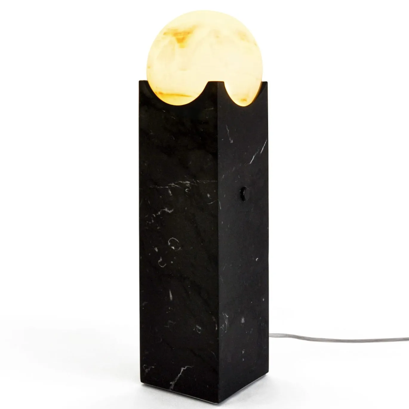 Lampada a eclissi in marmo nero Marquina Grande