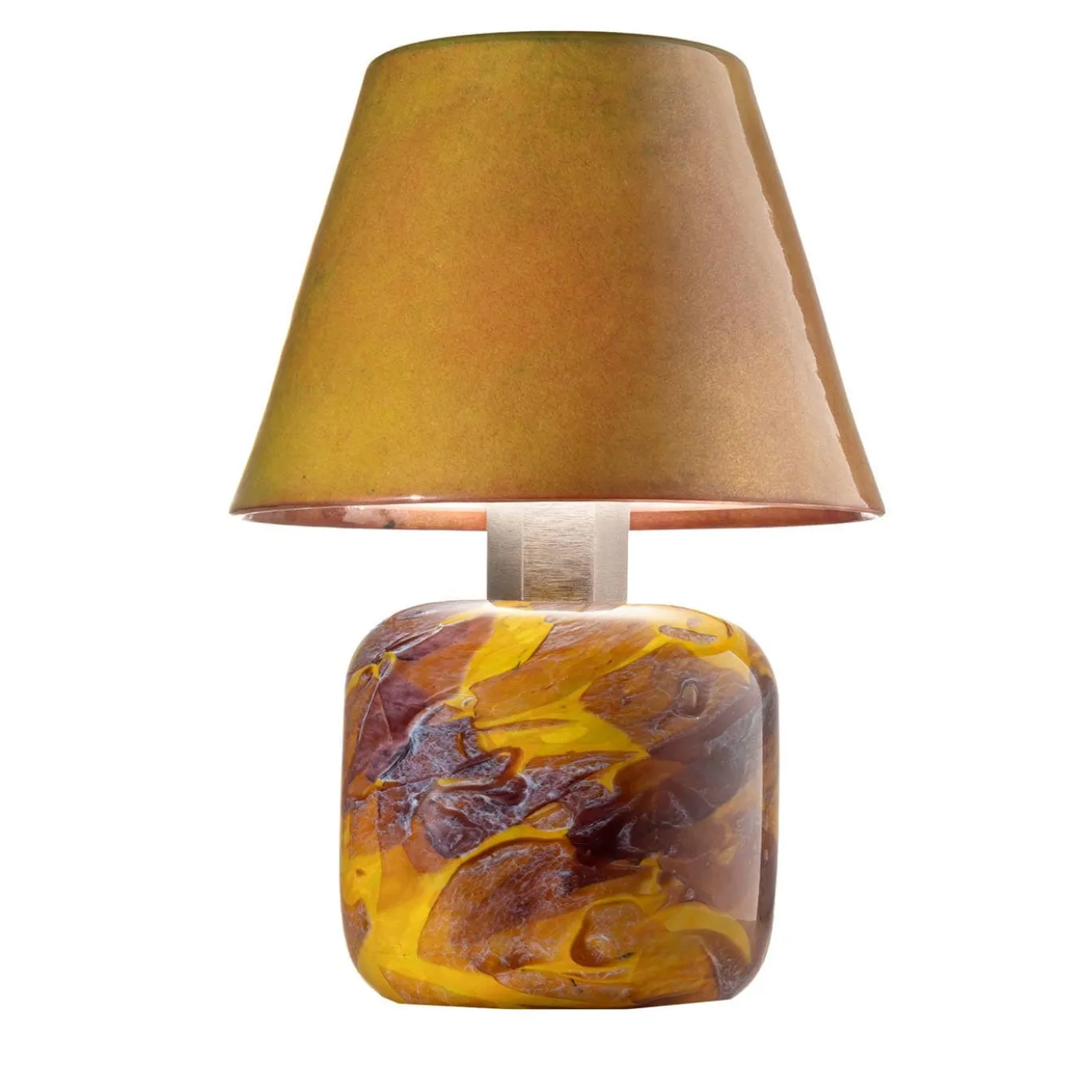Lampada Alchimie in vetro di Murano giallo antico