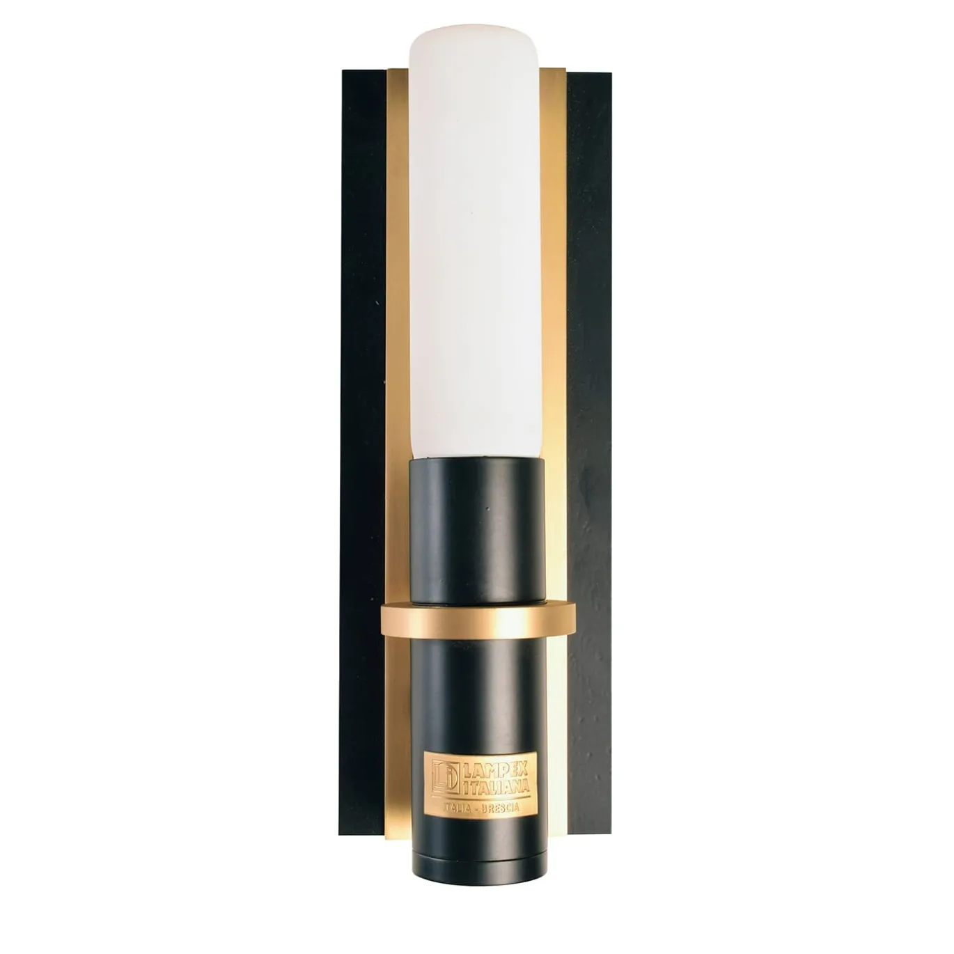 Lampada a muro Tobacco in Metallo Nero e Oro