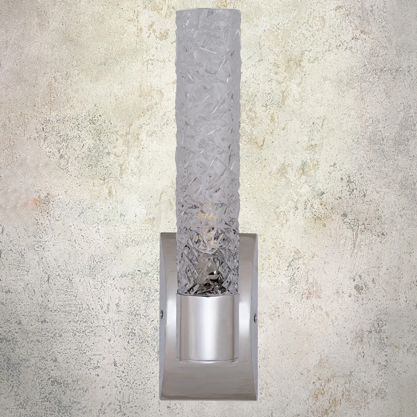 Lampada a parete in nichel spazzolato e cristallo a 1 luce grance Crystal Tube