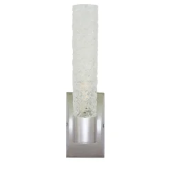 Lampada a parete in nichel spazzolato e cristallo a 1 luce grance Crystal Tube