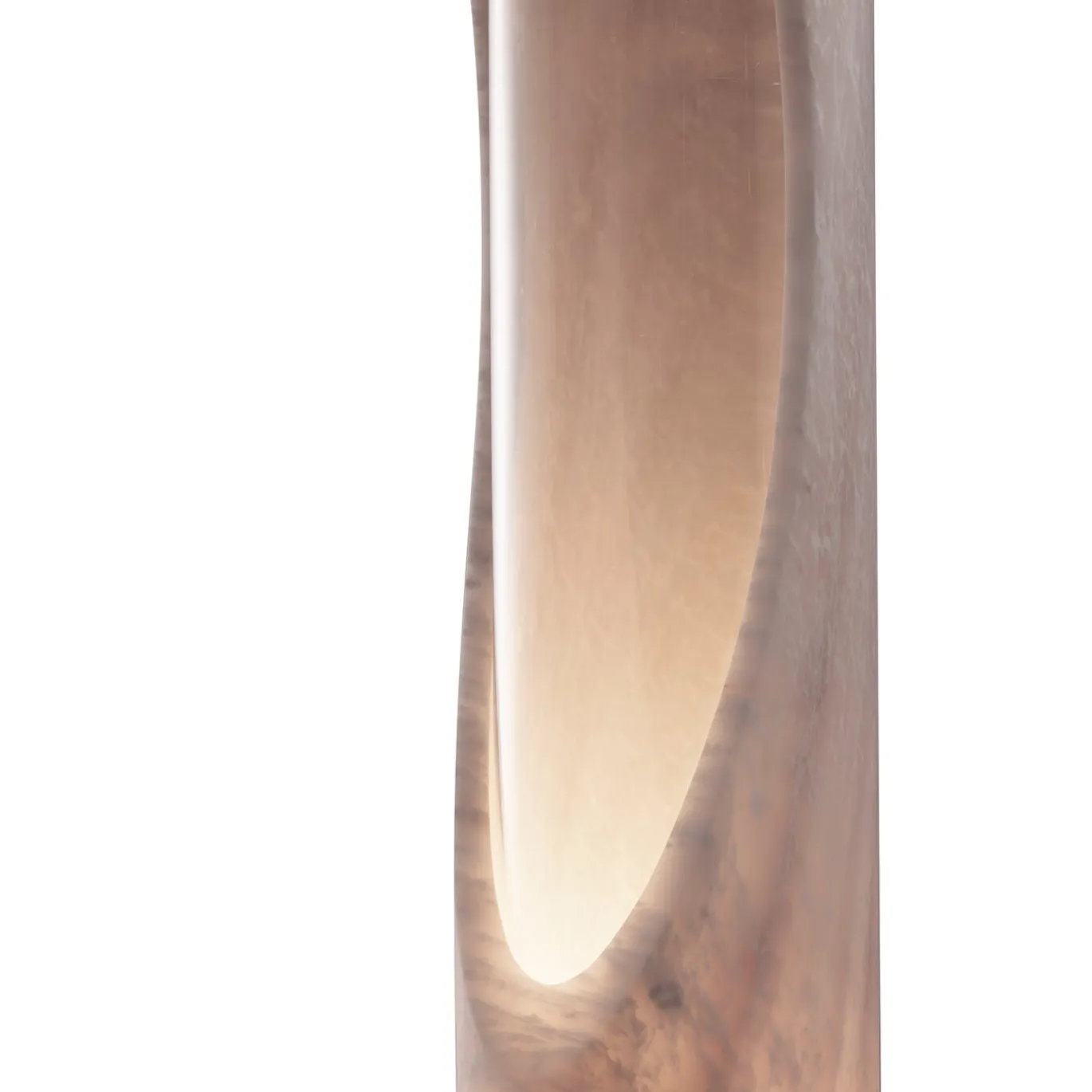 Lampada Armonia L in marmo Egeo rosa di Jacopo Simonetti