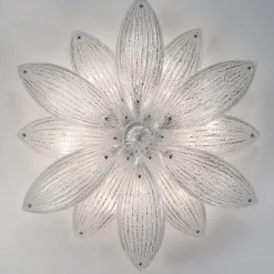 Lampada a soffitto Paradise cromo con vetro foglia argento