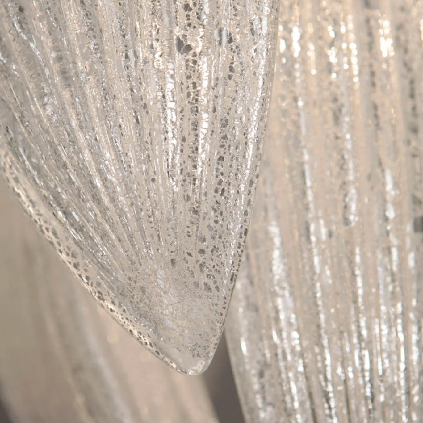 Lampada a soffitto Paradise cromo con vetro foglia argento