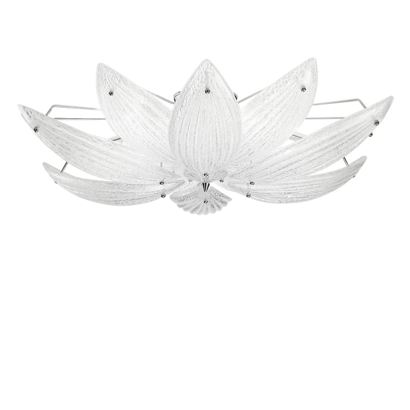 Lampada a soffitto Paradise cromo con vetro foglia argento