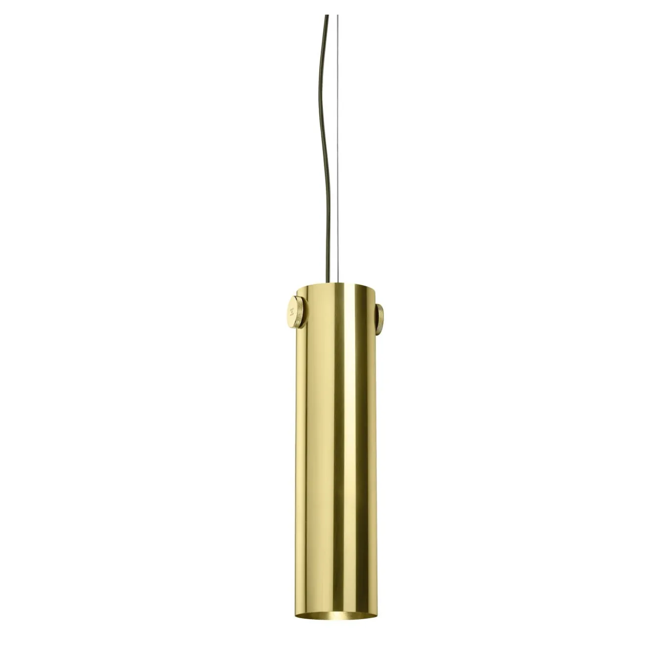 Lampada a sospensione a cilindro in ottone lucido di Richard Hutten