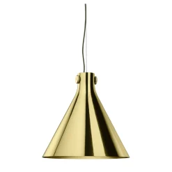 Lampada a sospensione a cono in ottone lucido di Richard Hutten