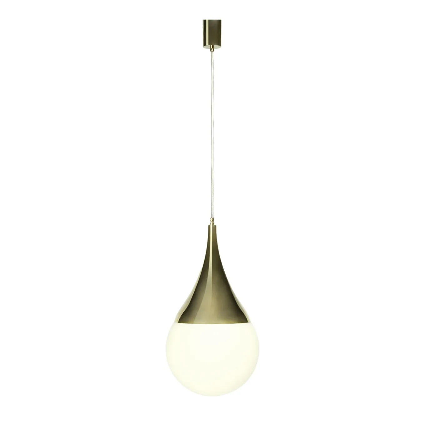 Lampada a sospensione a goccia in ottone dorato