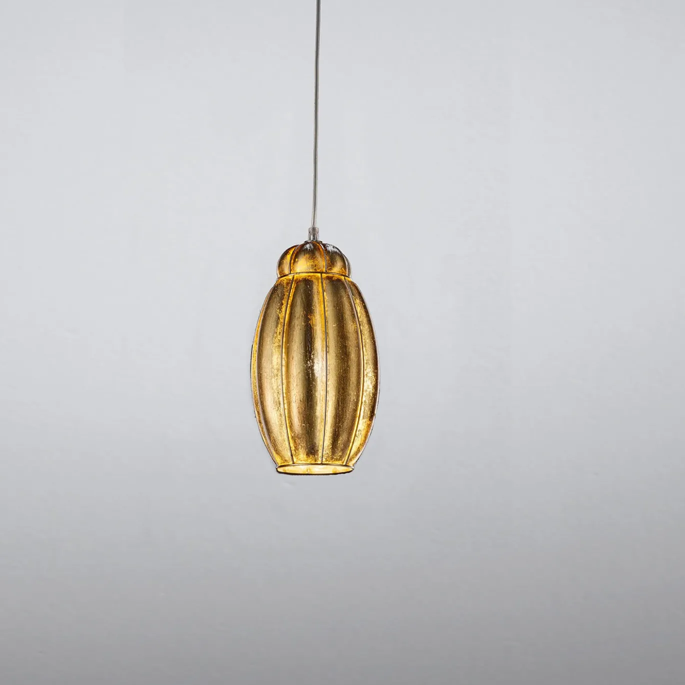 Lampada a sospensione allungata Foglia Oro