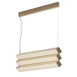 Lampada a sospensione a 3 luci in nichel dorato Stick