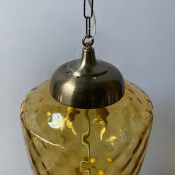 Lampada a Sospensione Amber Lantern in Vetro di Murano