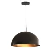 Lampada a sospensione Amedeo nera con foglia d'oro #2
