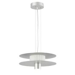 Lampada a sospensione argentata a sovrapposizione