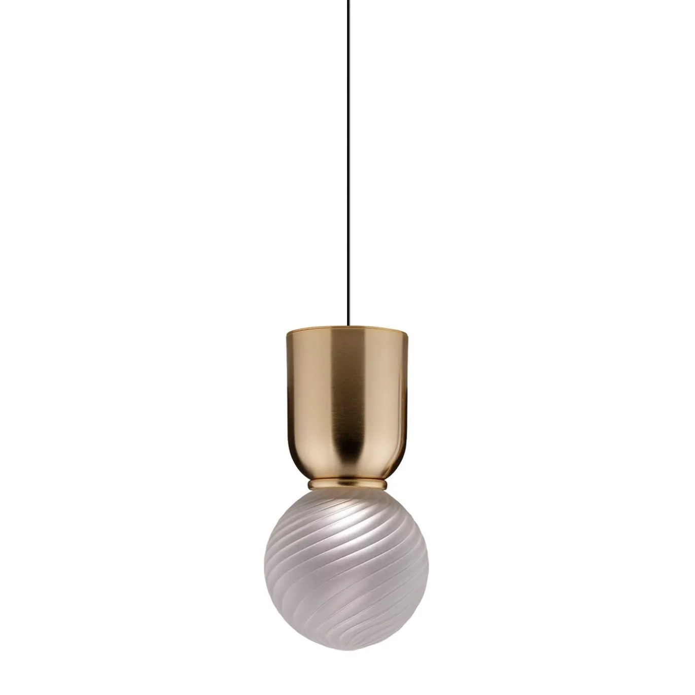 Lampada a sospensione Atlas S1 in vetro borosilicato dorato