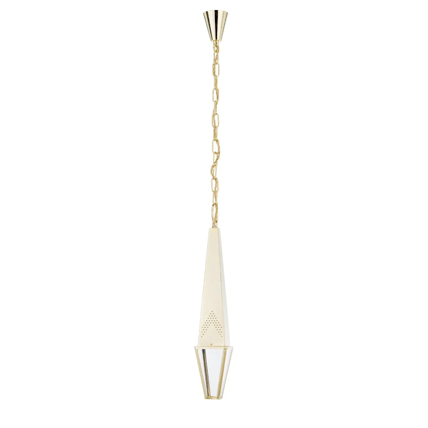 Lampada a sospensione a una luce con struttura in ottone #2