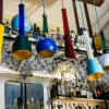 Lampada a sospensione B'Anthology N. 5 in foglia nera e oro