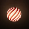 Lampada a sospensione Candy Wild Cherry in Vetro di Murano Swirl