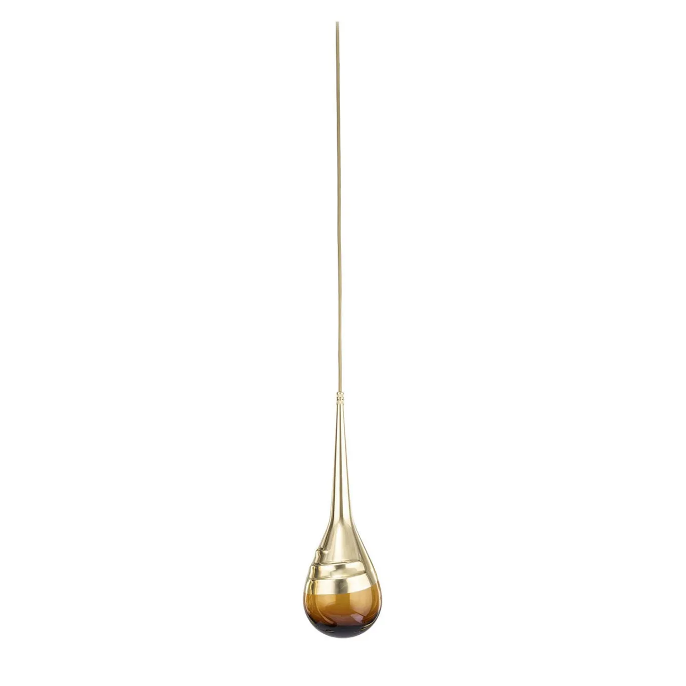 Lampada a sospensione con rivestimento in ottone goffrato