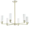 Lampada a sospensione con struttura in ottone e vetro curvato