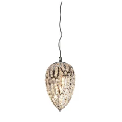 Lampada a sospensione cromata Arabesque Egg Small