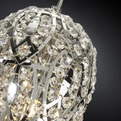 Lampada a sospensione cromata Arabesque Egg Small