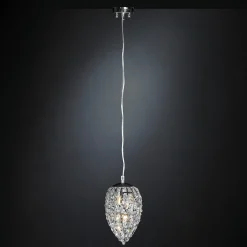 Lampada a sospensione cromata Arabesque Egg Small
