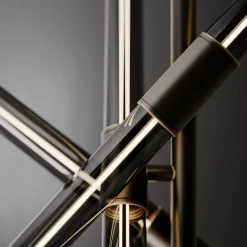 Lampada a sospensione Cross in vetro grigio fumo