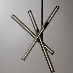 Lampada a sospensione Cross in vetro grigio fumo