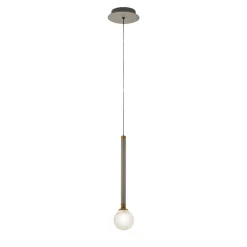 Lampada a sospensione Crystal Ball in metallo finitura Champagne