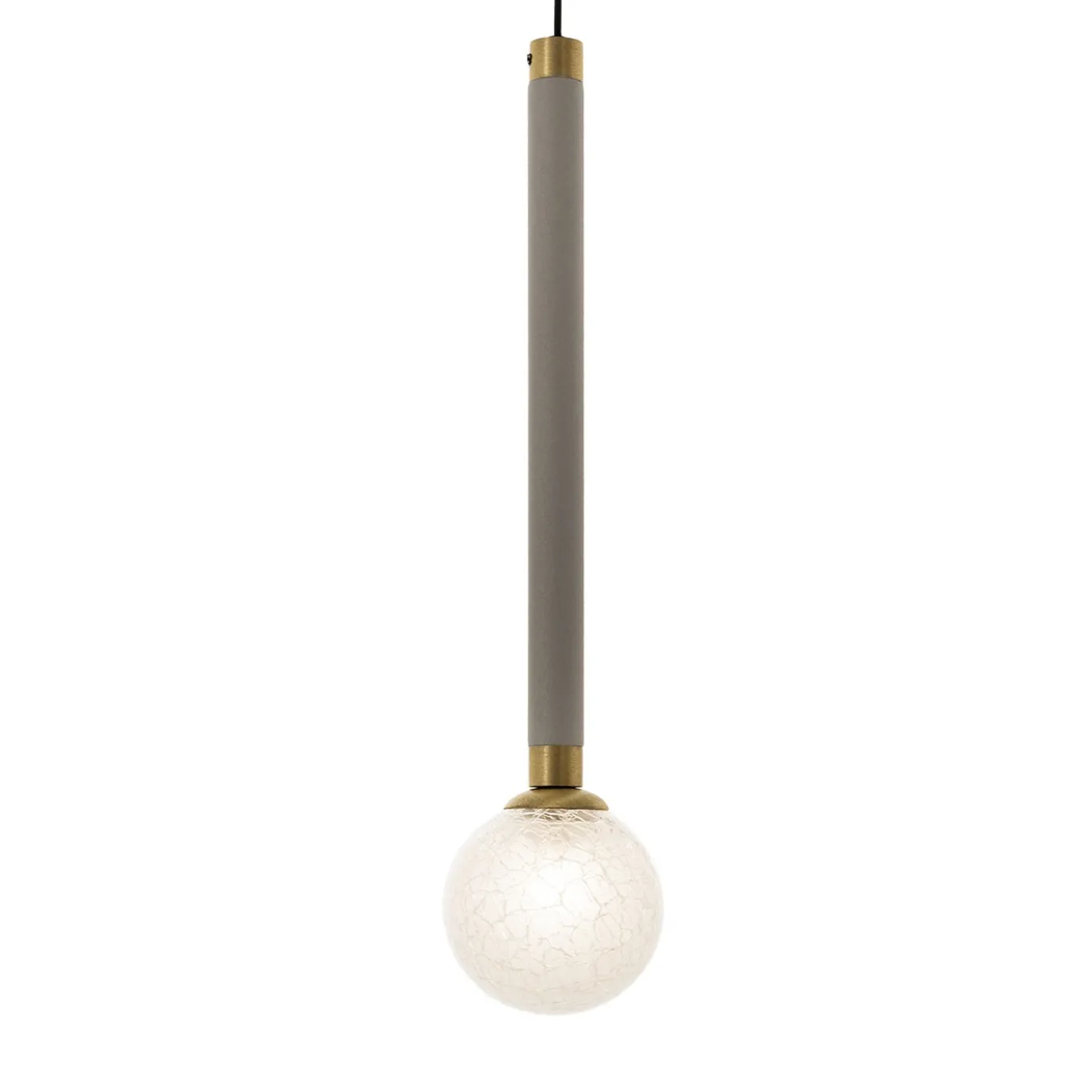 Lampada a sospensione Crystal Ball in metallo finitura Champagne