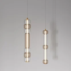 Lampada a sospensione Emozione in vetro effetto bronzo #2